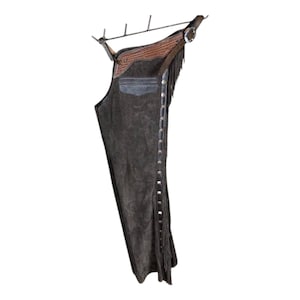Handmade 100 % Geniune Suede Leather Western Cowboy Chap Fringes, Suede Leather Pant, Suede Leather Chap, Riding Chaps, Mens Leather Chap