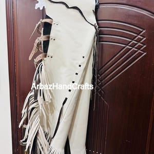 Chaparrera estilo vaquero con flecos para hombre, pantalón de ante, chamarra de ante, chamarra de montar, chamarra de cuero para rodeo, chamarra estilo chino para hombre