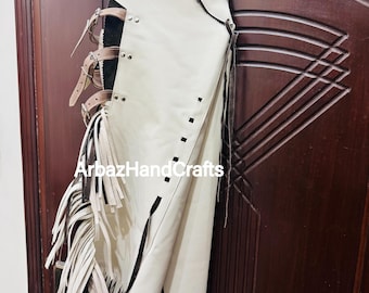 Herren Westernkleidung Cowboy-Stil Fransenchapel, Wildlederhose, Wildlederchapel, Reiterchapel, Rodeo Lederchapel, Männer Chinks Chap