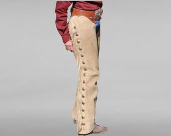Men's Traditional Handmade Western Style Cowboy Chap Fringes, Suede ...