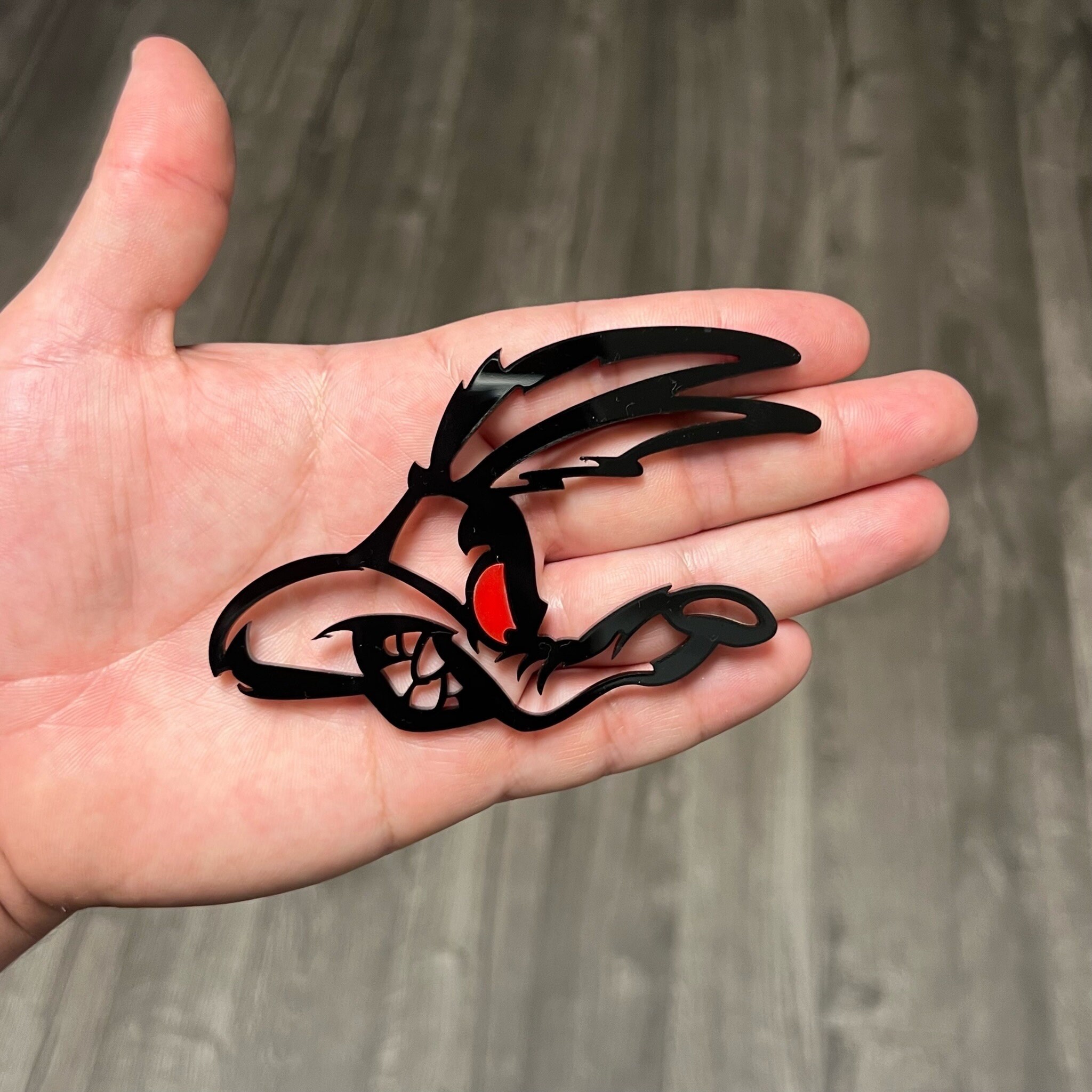 Car Fender Emblems/badges Black ANGRY COYOTE Head W/ Red Eyes Etsy