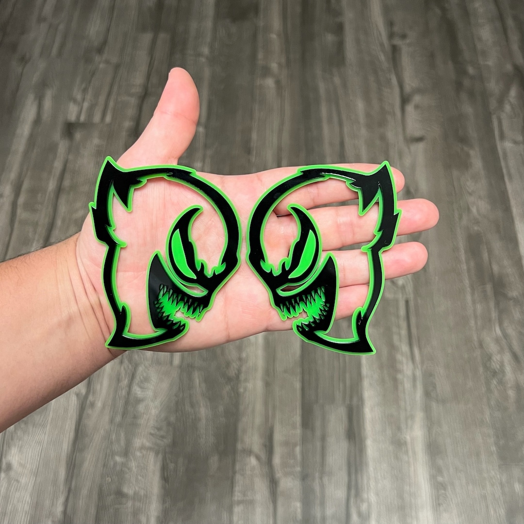Car Fender Emblems/badges Black and Green Colored GOBLIN W/ Green Eyes Etsy