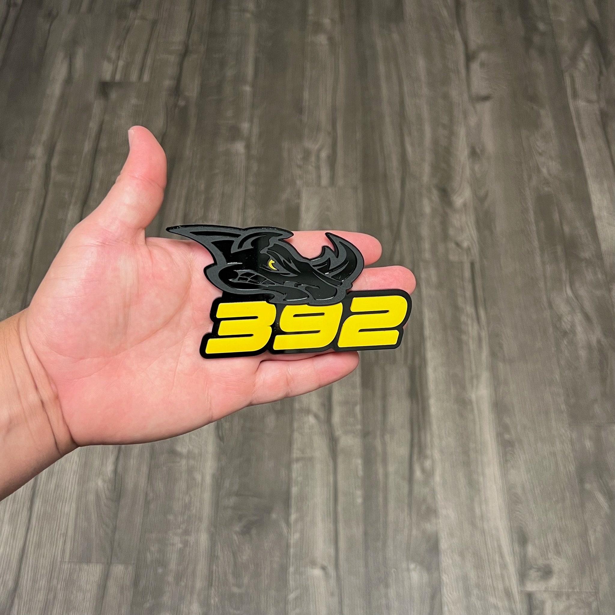 Car Fender Emblems/badges Black ANGRY RHINO black Backing W/yellow