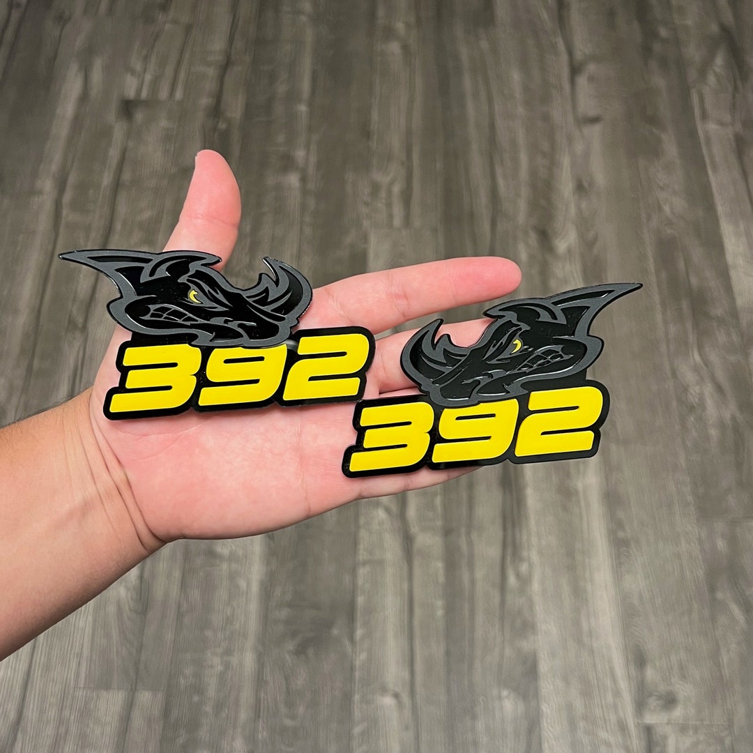 Car Fender Emblems/badges Black ANGRY RHINO black Backing W/yellow