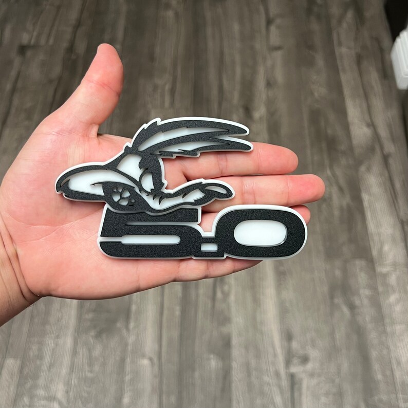 Car Fender Emblems/badges Black ANGRY COYOTE white Backing Etsy