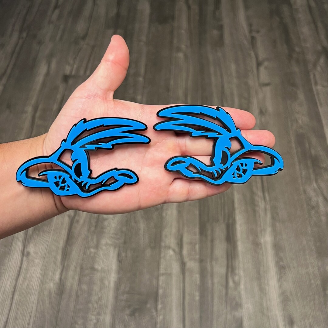 Car Fender Emblems/badges Blue ANGRY COYOTE Head black Etsy