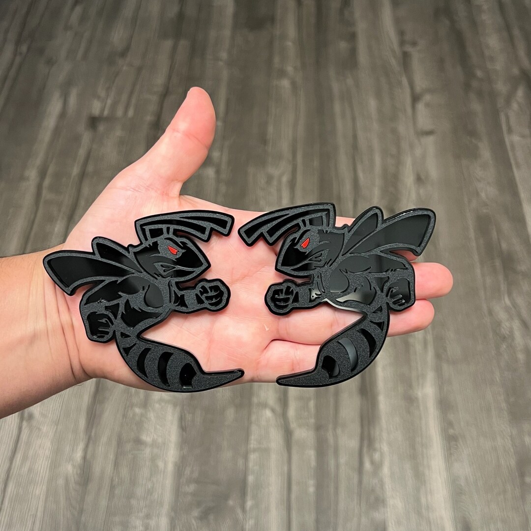 Car Fender Emblems/badges Black ANGRY black Backing W/red Eyes Etsy