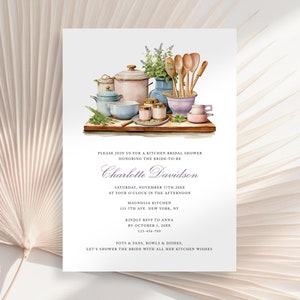 Kitchen Bridal Shower Invitation, Whisked Away Bridal Shower, Kitchen Shower Invitation, All You Knead is Love, Kitchen Bridal Brunch Invite