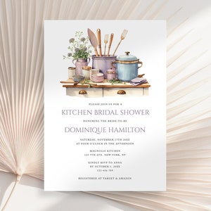 Kitchen Bridal Shower Invitation, Whisked Away Bridal Shower, Kitchen Shower Invitation, All You Knead is Love, Kitchen Bridal Brunch Invite