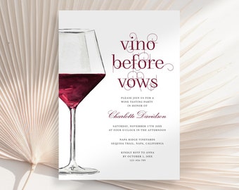 Faire-part dégustation de vins nuptiales, shower de vin avant les vœux, faire-part de fête des vins, à la future Mme, à l'amour