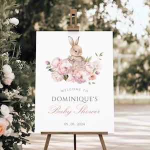 Ballerina Bunny Baby Shower Willkommen Schild Vorlage 8x10 18x24 24x36, Ballerina Bunny Baby Shower Willkommen Banner, Bunny Party Willkommensschild