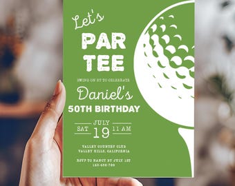 Golf Birthday Invitation, Editable Golf Let's Partee Invitation, Golf Party, Golf Invite, Hole in One Invitation, Retirement Invitation