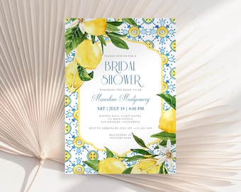 Lemon Bridal Shower Invitation, Italian Summer Bridal Shower Invite, She Found Her Main Squeeze, Lemon Bridal Brunch, Italian Bridal Shower