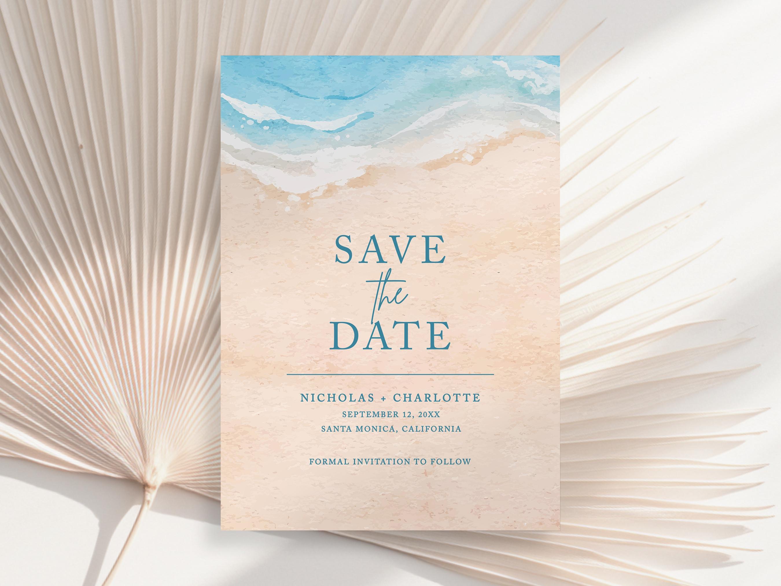 Beach Wedding Invitation Suite, Beach Wedding Invite, Ocean Wedding ...