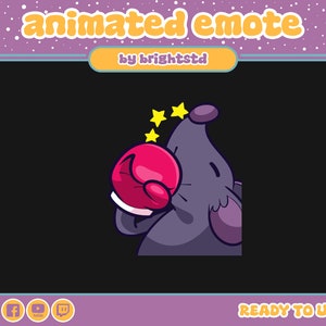 Könnte beinhalten: Animierter Emote mit einem Cartoon-Maulwurf, der einen roten Boxhandschuh trägt, mit Sternen über seinem Kopf. Der Text "animated emote" und "by brightstd" stehen oben. Die Worte "READY TO USE" stehen unten.