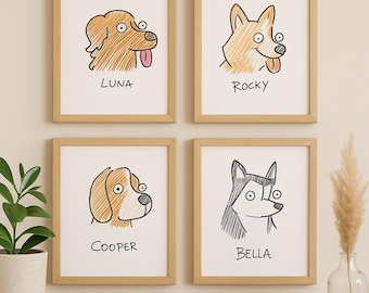 Funny Custom Dog Portrait | Personalized Pet Art | ugly pet drawing | Quirky Pet Drawing Gift | Digital Pet Memorial Illustration