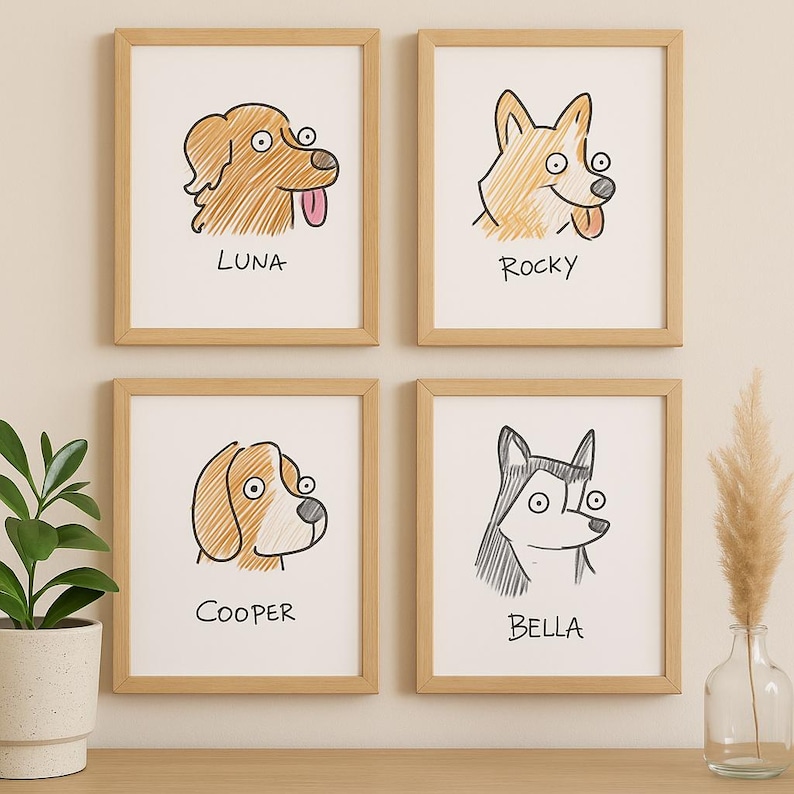 Funny Custom Dog Portrait | Personalized Pet Art | Ugly Pet Drawing ...