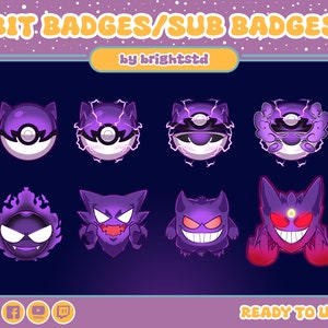 Anime sub badges | twitch sub badges | purple monster | ball | stream and discord