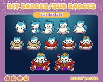 twitch sub badges | blue creature | snor kawaii sub badges | streaming
