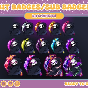 Twitch sub badges | grim reaper badges | grim reaper | scythe badge | discord and stream