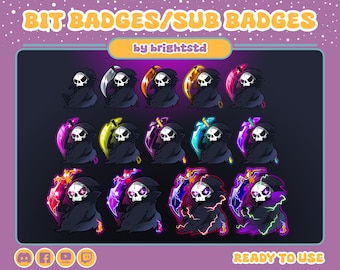 Twitch sub badges | grim reaper badges | grim reaper | scythe badge | discord and stream