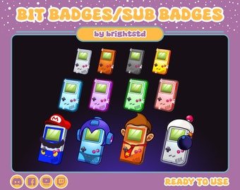 Twitch sub badges | twitch bit badges | gameboy sub badges | gameboy badges | stream and discord