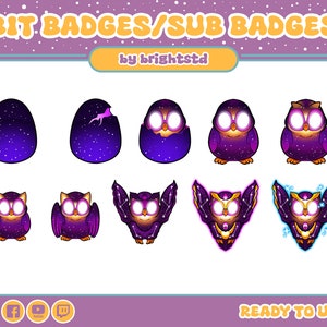 Sub insignias / sub budges de búho / búho / búho galaxia