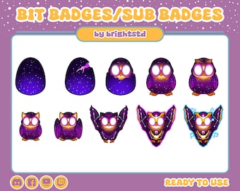 Sub badges | owl sub budges | owl | galaxy owl