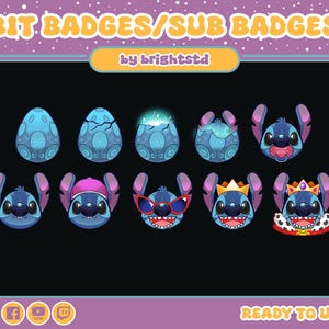Twitch sub badges | twitch bit badges | lilo and stitch sub badges | lilo and sticth twitch badge | stream and discord