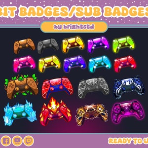 Twitch sub badges | joystick | playstation controller | PS5 | stream and gaming