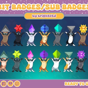 Twitchbit-badges | Twitch-subbadges | kattenbadges | subbadges voor katten | kat | streamen