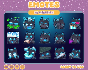 Twitch emotes | cat emotes | black cat emotes | kawaii emote | stream