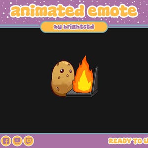 Animated emote | funny emote | stream emote | potato emote | potato animated emote | burn laptop | potato meme
