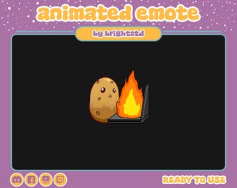 Animated emote | funny emote | stream emote | potato emote | potato animated emote | burn laptop | potato meme