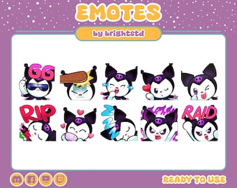 Emotes | gothic bunny | bunny emote | dark emote | bunny plushies | stream emote