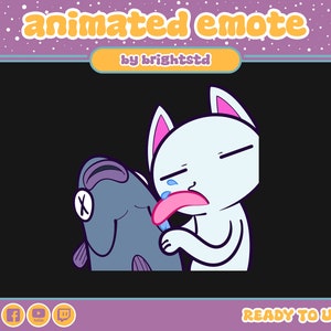 Animated emote | twitch emote | licking cat emote | funny emote | stream | community | discord