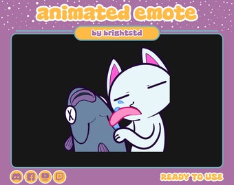 Animated emote | twitch emote | licking cat emote | funny emote | stream | community | discord