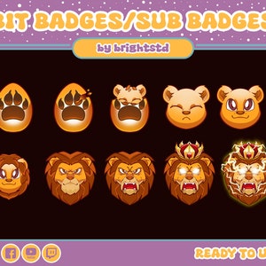 Twitch サブバッジ | ライオンバッジ | ライオン | ストリームとゲーム | discord