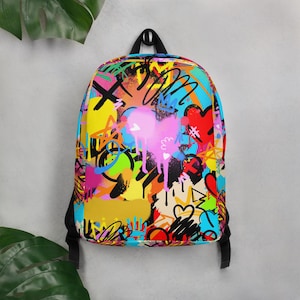 Urban Vibe Graffiti Backpack: Stylish Rucksack for Trendsetters