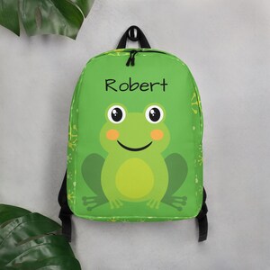 Hop into Fun - Sac à dos Green Frog pour enfants, personnalisable et fantaisiste