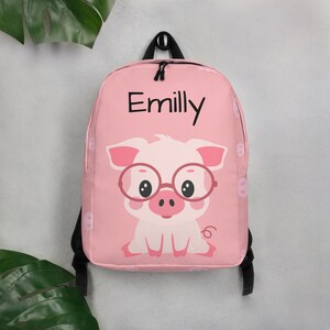Rosa Schweinchen und Spielen - Weicher rosa Schwein-Rucksack für Kinder, personalisierbare und entzückende Kindertasche