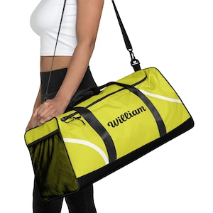 Ace Your Game: Personalizable Lime Green Tennis Duffle Bag for Your Gear & Style!
