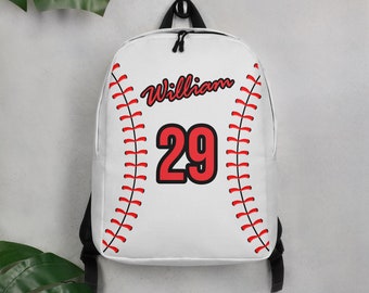 Mochila de béisbol personalizada: bolsa deportiva cosida, número de camiseta