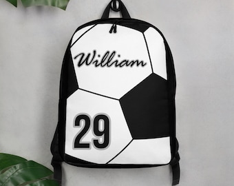 Personalisierter Fußballrucksack mit Name & Nummer - Personalisierte Sporttasche für Fans