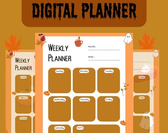 Planificador diario semanal de otoño, Planificador de otoño, Planificador de otoño imprimible, Lista de tareas pendientes de otoño, Descarga instantánea, Planificador de Acción de Gracias, Temática de otoño