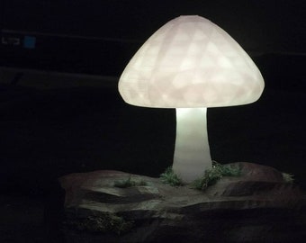 Custom 3D printed and Painted Colour-Changing Mushroom Lamp