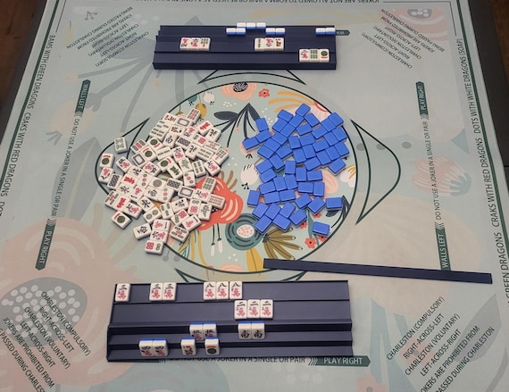 Double Handed Travel Mah Jongg Racks for Two-Player Games – Multiple Colorways – Tiles Not Included