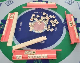 Set of 4 Travel Mahjong Racks with Pushers. Multiple Colorways. Tiles not Included.