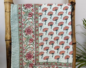 Trapunta Boho Trapunta Kantha Trapunte vintage fatte a mano Boho King Size Biancheria da letto Coperta Copriletto Quilting Trapunta Hippie Regalo per la festa della mamma