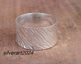 Solid 925 Sterling Silver Band Ring, Handmade Band Ring, Meditation Bing, Boho Band Ring, Wedding Band Ring, Band Ring, Worry Ring, Band L67